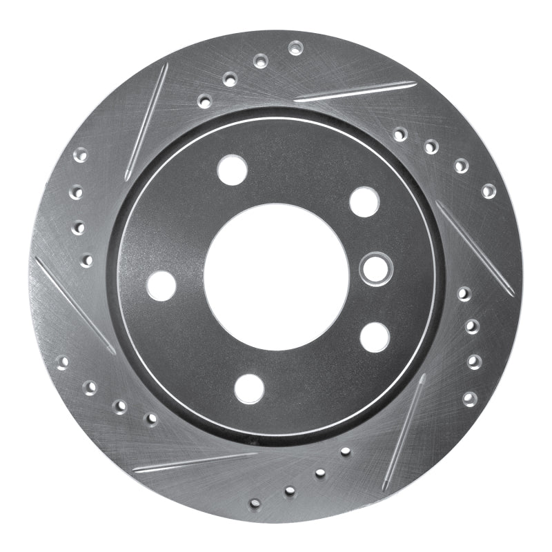 R1 Concepts R1 96-05 BMW 323CI Rear Left Drilled & Slotted Silver Brake Rotor