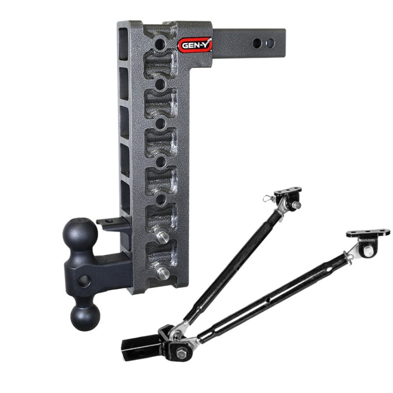 GEN-Y Hitch Gen-Y Mega Duty 2in Shank 15in Drop 10K Hitch w/GH-031 Dual-Ball/GH-032 Pintle Lock