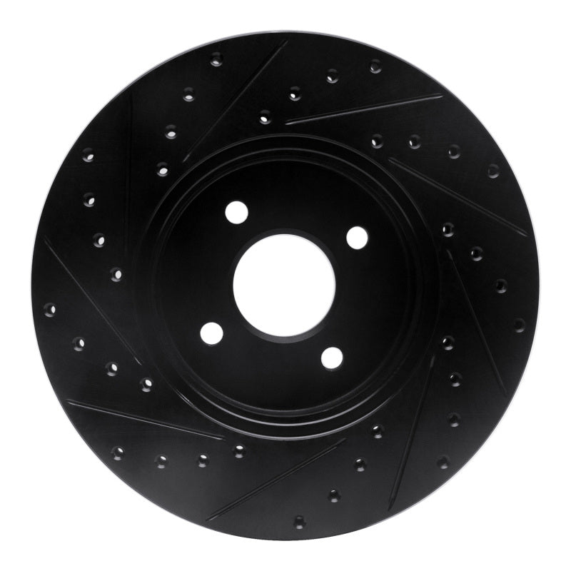 R1 Concepts R1 02-04 Ford Focus Front Right Drilled & Slotted Black Brake Rotor