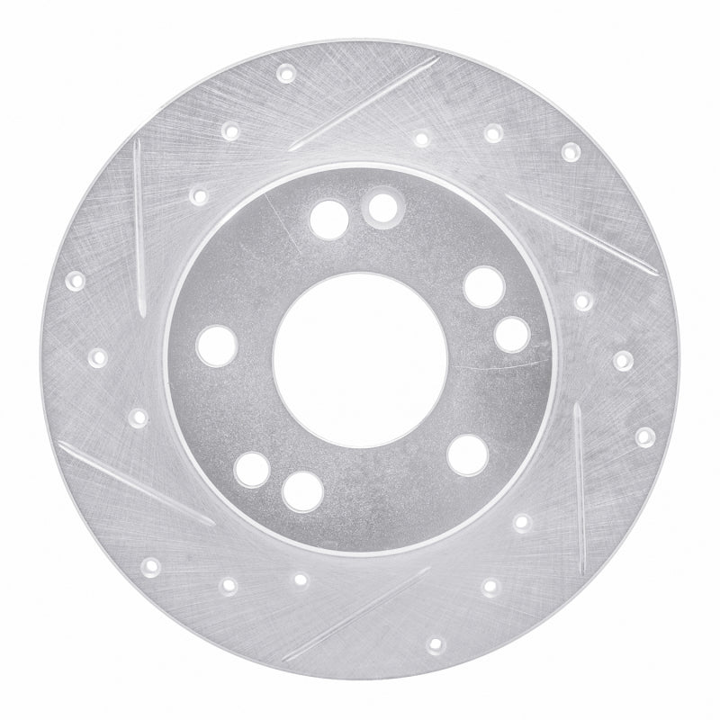R1 Concepts R1 83-89 Mercedes-Benz 190D Front Left Drilled & Slotted Silver Brake Rotor