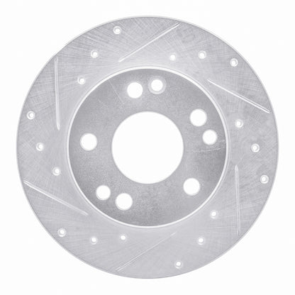 R1 Concepts R1 83-89 Mercedes-Benz 190D Front Left Drilled & Slotted Silver Brake Rotor