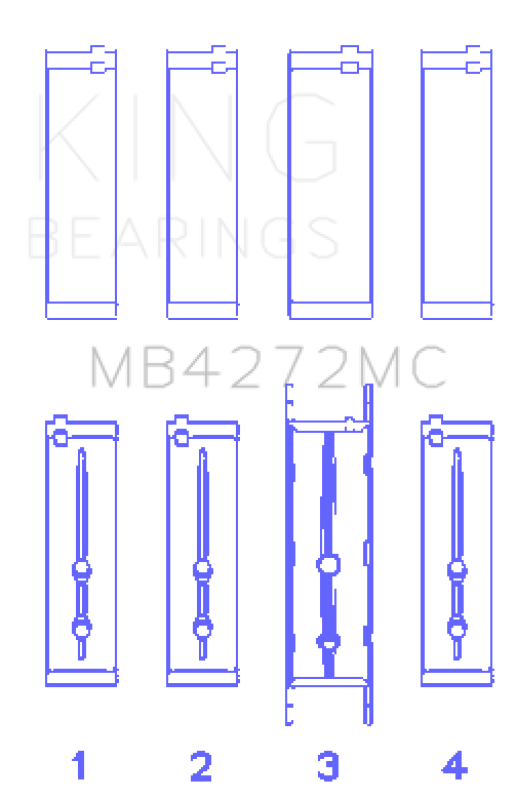 King Engine Bearings Holden Alloytec 175/190 Crankshaft Main Bearing Set