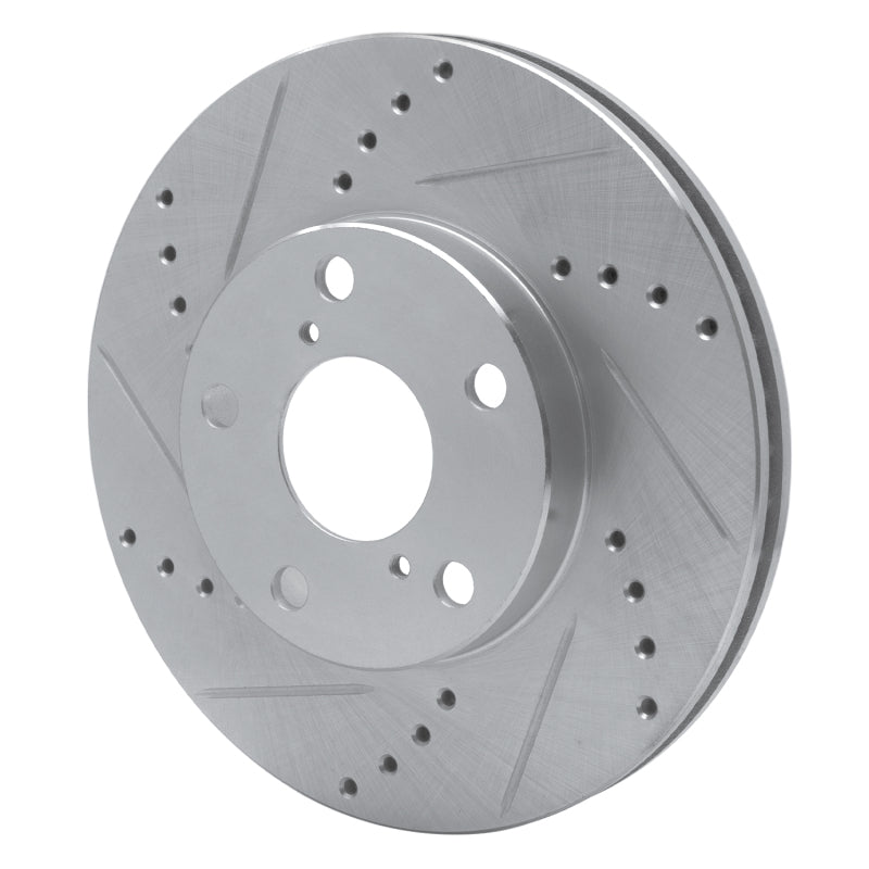 R1 Concepts R1 01-05 Toyota RAV4 Front Left Drilled & Slotted Silver Brake Rotor