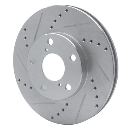 R1 Concepts R1 01-05 Toyota RAV4 Front Left Drilled & Slotted Silver Brake Rotor