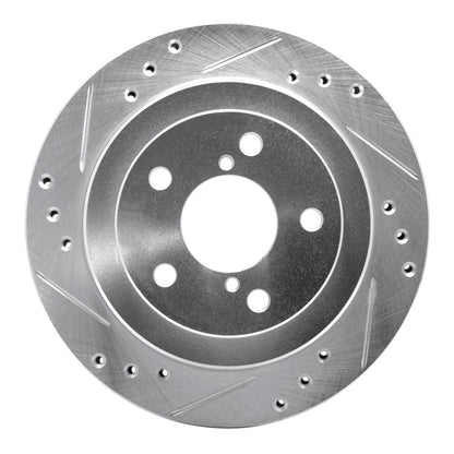 R1 Concepts R1 90-94 Subaru Legacy Rear Left Drilled & Slotted Silver Brake Rotor