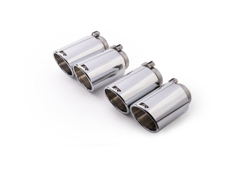 Remus Stainless Steel 102mm Angled Rolled Edge Chrome Tail Pipe Set (Quad Tips)
