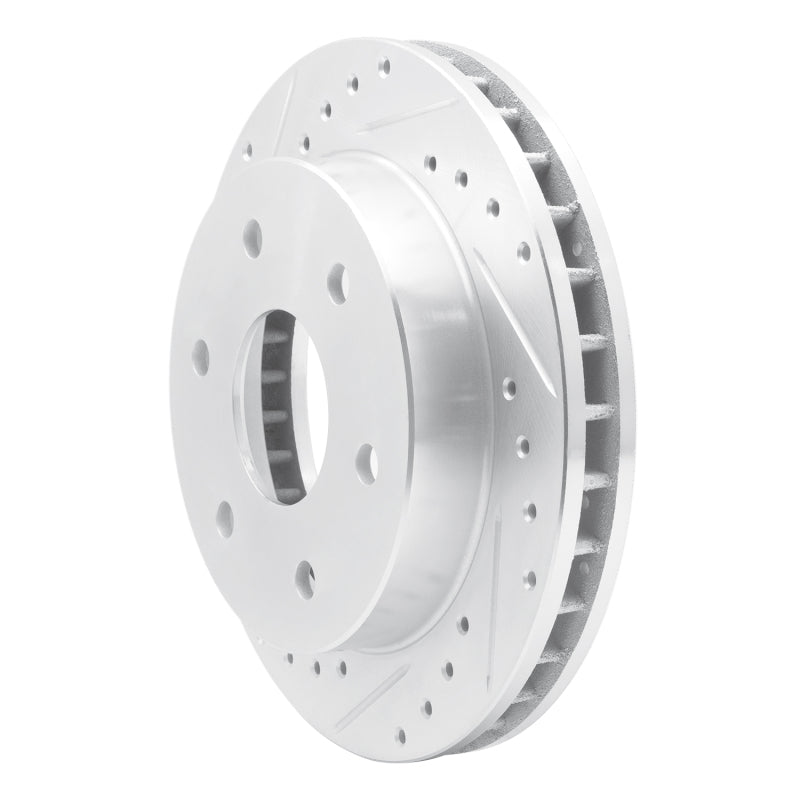 R1 Concepts R1 88-00 Cadillac Escalade Front Left Drilled & Slotted Silver Brake Rotor