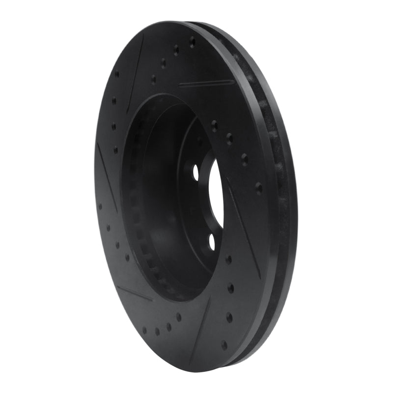 R1 Concepts R1 95-97 Ford Crown Victoria Front Right Drilled & Slotted Black Brake Rotor