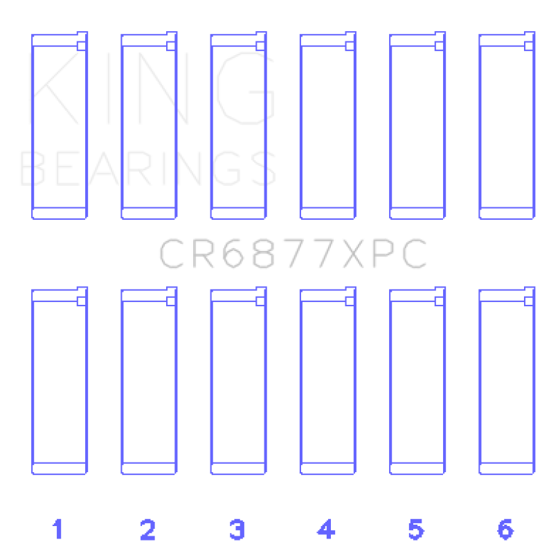 King Engine Bearings BMW S54B32 3.2L Coated Performance Rod Bearing Set of 6 (Size 0.5)