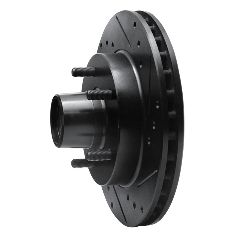 R1 Concepts R1 1982-1995 Buick Regal Front Right Drilled & Slotted Black Brake Rotor