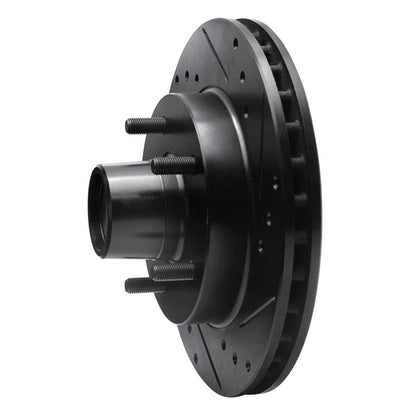 R1 Concepts R1 1982-1995 Buick Regal Front Right Drilled & Slotted Black Brake Rotor