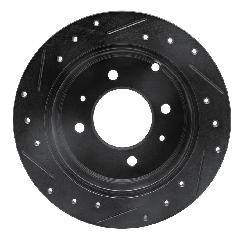 R1 Concepts R1 99-06 Hyundai Sonata Rear Right Drilled & Slotted Black Brake Rotor
