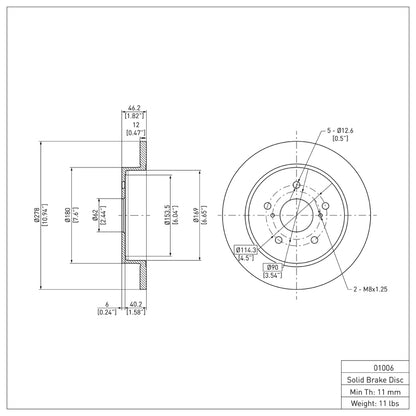 DFC 10-13 Suzuki Kizashi Rear Brake Rotor