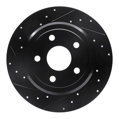 R1 Concepts R1 11-22 Dodge Durango Rear Left Drilled & Slotted Black Brake Rotor