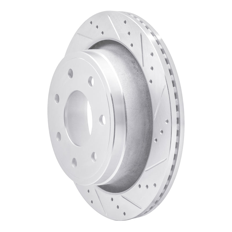 R1 Concepts R1 12-14 Ford F-150 RWD Rear Right Drilled & Slotted Silver Brake Rotor