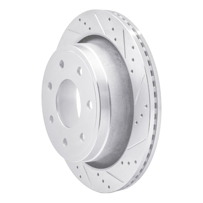 R1 Concepts R1 12-14 Ford F-150 RWD Rear Right Drilled & Slotted Silver Brake Rotor