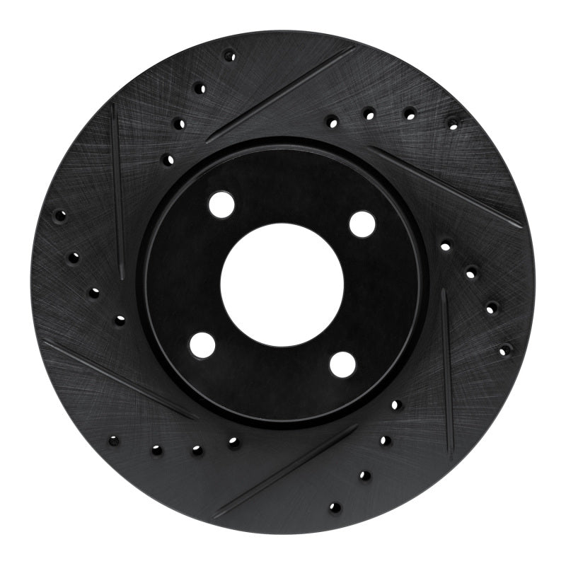 R1 Concepts R1 17-25 Nissan Kicks Front Left Drilled & Slotted Black Brake Rotor