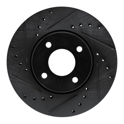 R1 Concepts R1 17-25 Nissan Kicks Front Left Drilled & Slotted Black Brake Rotor