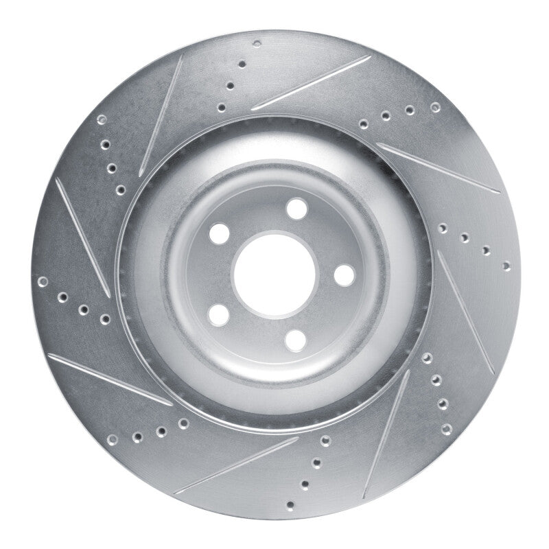 R1 Concepts R1 2021-2025 Ford Mustang Mach-E Front Right Drilled & Slotted Silver Brake Rotor