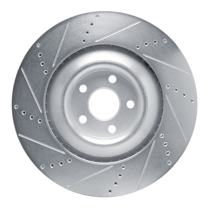 R1 Concepts R1 2021-2025 Ford Mustang Mach-E Front Right Drilled & Slotted Silver Brake Rotor