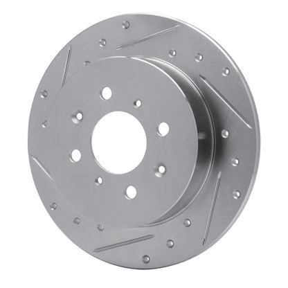 R1 Concepts R1 01-05 Acura EL Rear Left Drilled & Slotted Silver Brake Rotor