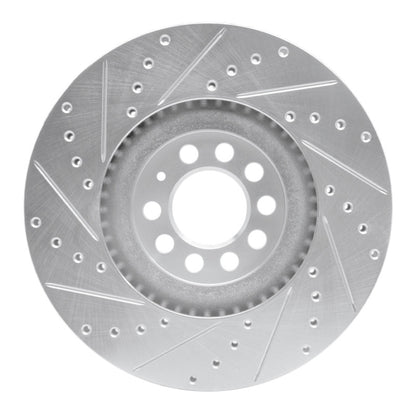 R1 Concepts R1 00-06 Audi TT Front Right Drilled & Slotted Silver Brake Rotor
