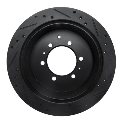 R1 Concepts R1 1993-1997 Lexus LX450 Rear Left Drilled & Slotted Black Brake Rotor