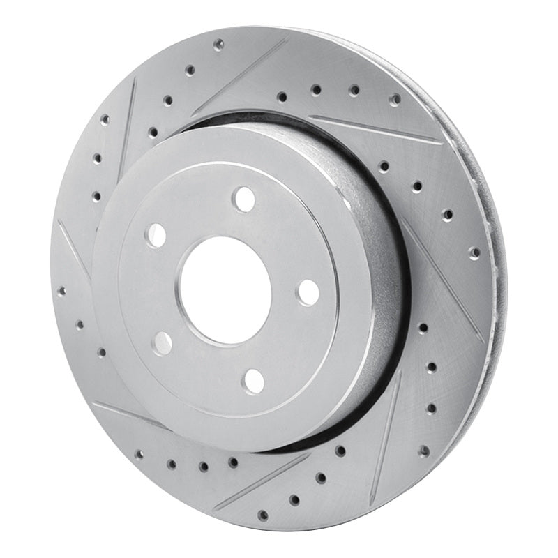 R1 Concepts R1 06-10 Jeep Grand Cherokee Rear Left Drilled & Slotted Silver Brake Rotor