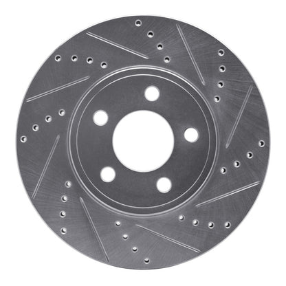 R1 Concepts R1 03-11 Ford Crown Victoria Front Right Drilled & Slotted Silver Brake Rotor