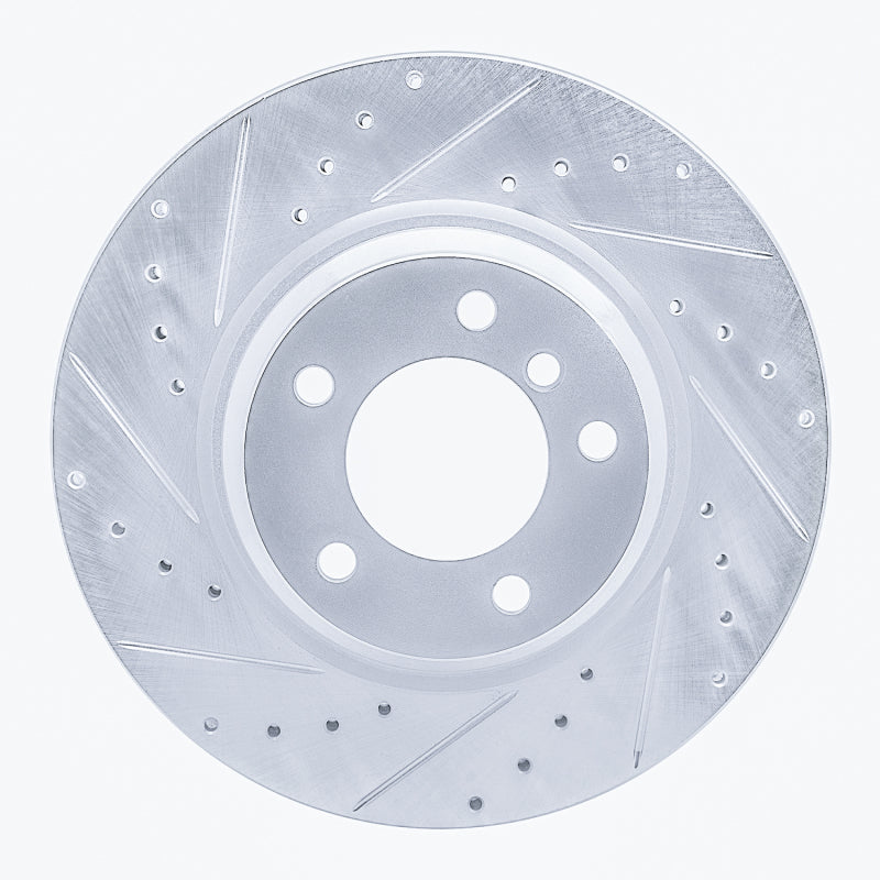 R1 Concepts R1 06-12 BMW 330XI Front Left Drilled & Slotted Silver Brake Rotor
