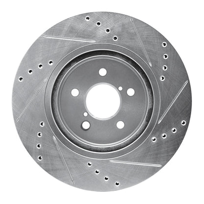 R1 Concepts R1 17-23 Subaru Impreza Front Left Drilled & Slotted Silver Brake Rotor