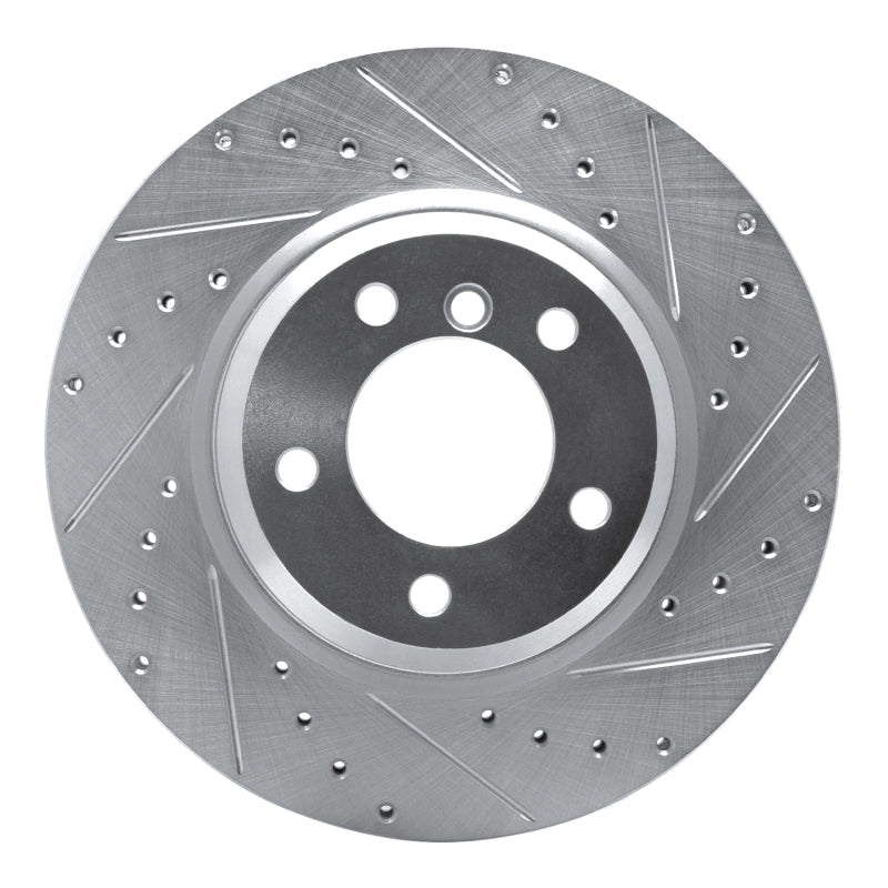 R1 Concepts R1 06-12 BMW 330I Front Right Drilled & Slotted Silver Brake Rotor