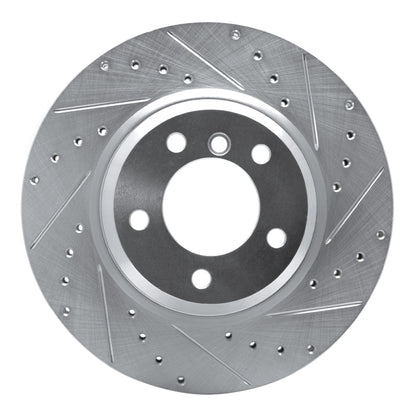 R1 Concepts R1 06-12 BMW 330I Front Right Drilled & Slotted Silver Brake Rotor