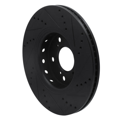 R1 Concepts R1 14-20 Acura RLX Front Left Drilled & Slotted Black Brake Rotor