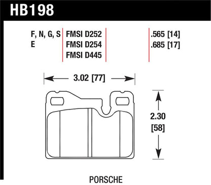 Hawk Performance Hawk 77-88 Porsche 924 / 78-85 & 92-95 928 / 83-91 944 DTC-60 Rear Race Brake Pads