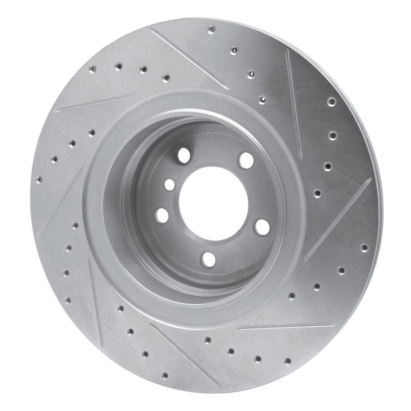 R1 Concepts R1 07-08 BMW ALPINA B7 Rear Left Drilled & Slotted Silver Brake Rotor