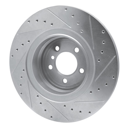 R1 Concepts R1 07-08 BMW ALPINA B7 Rear Left Drilled & Slotted Silver Brake Rotor