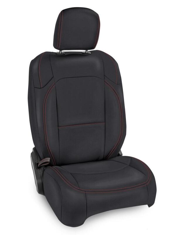 PRP Seats PRP 2018+ Jeep Wrangler JLU/4 Door/Gladiator/Rubicon Front Seat Cover (Pair) -Black w/ Red Stitching