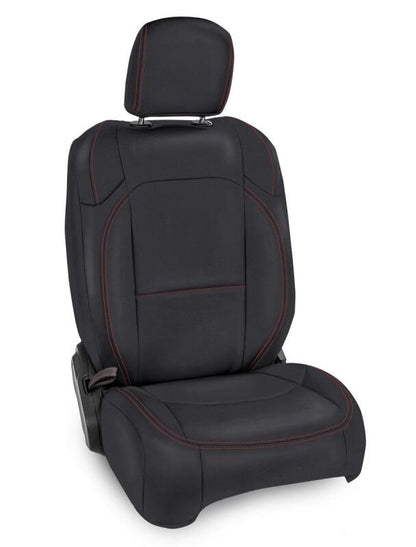 PRP Seats PRP 2018+ Jeep Wrangler JLU/4 Door/Gladiator/Rubicon Front Seat Cover (Pair) -Black w/ Red Stitching