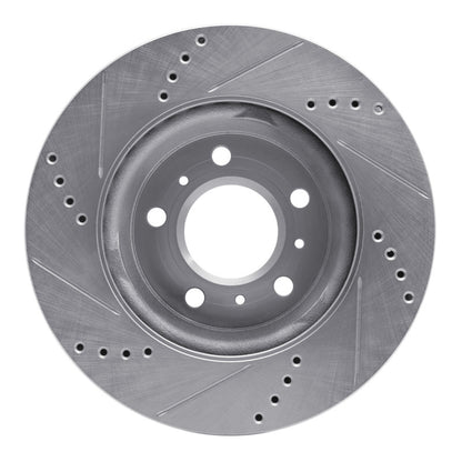 R1 Concepts R1 04-09 Buick Terraza Front Right Drilled & Slotted Silver Brake Rotor