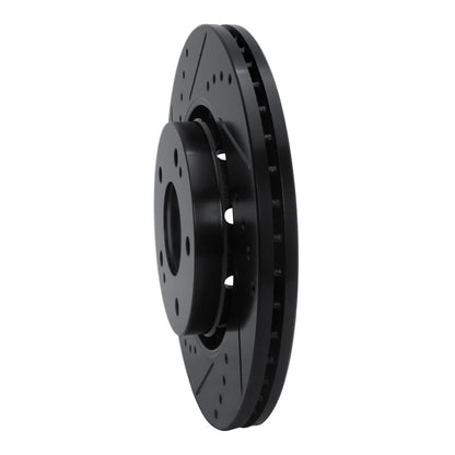 R1 Concepts R1 09-15 Mitsubishi Lancer Front Right Drilled & Slotted Black Brake Rotor