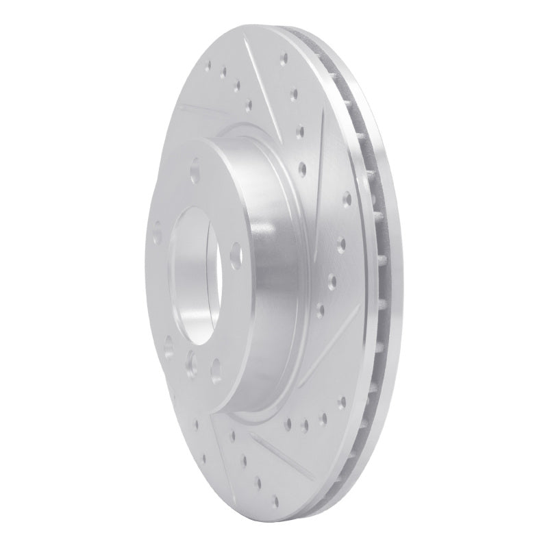 R1 Concepts R1 91-06 BMW 318TI Front Right Drilled & Slotted Silver Brake Rotor