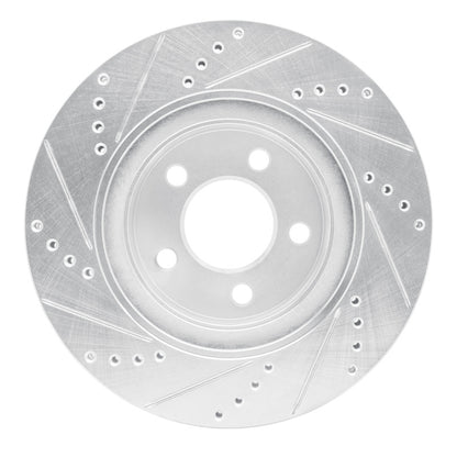 R1 Concepts R1 2001-2011 Ford Explorer Sport Front Right Drilled & Slotted Silver Brake Rotor