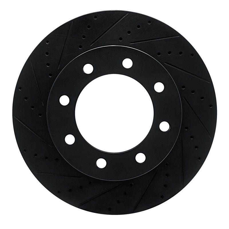 R1 Concepts R1 12-25 Ford F-350 Super Duty 4WD Front Left Drilled & Slotted Black Brake Rotor