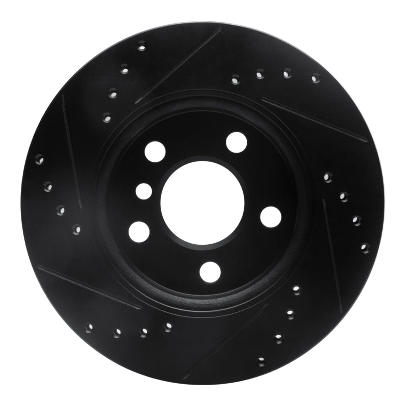 R1 Concepts R1 14-24 Mini Cooper (Excl Clubman) Front Right Drilled & Slotted Black Brake Rotor