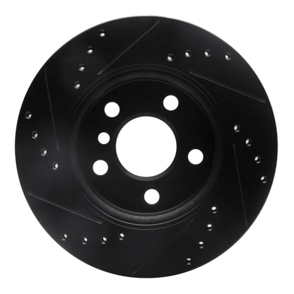 R1 Concepts R1 14-24 Mini Cooper (Excl Clubman) Front Right Drilled & Slotted Black Brake Rotor
