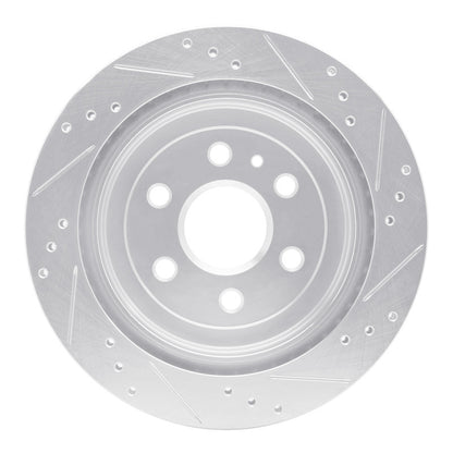 R1 Concepts R1 10-16 Cadillac SRX Rear Left Drilled & Slotted Silver Brake Rotor