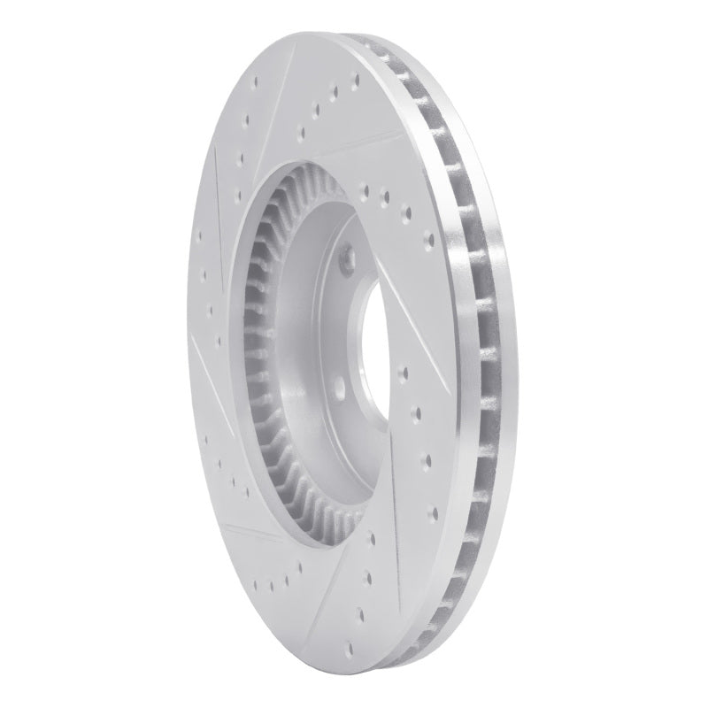 R1 Concepts R1 01-02 Mazda Millenia Front Right Drilled & Slotted Silver Brake Rotor