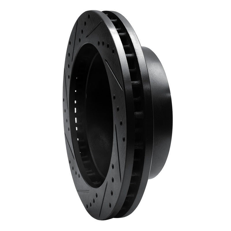 R1 Concepts R1 99-99 Ford F-250 4WD (Super Duty) Front Right Drilled & Slotted Black Brake Rotor