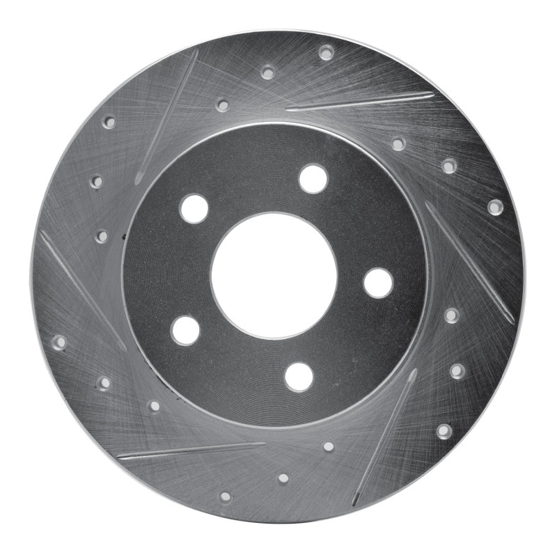 R1 Concepts R1 04-12 Chevrolet Malibu Rear Left Drilled & Slotted Silver Brake Rotor